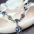 Pulsera de oro blanco con corazón marino luminoso – imagen 2