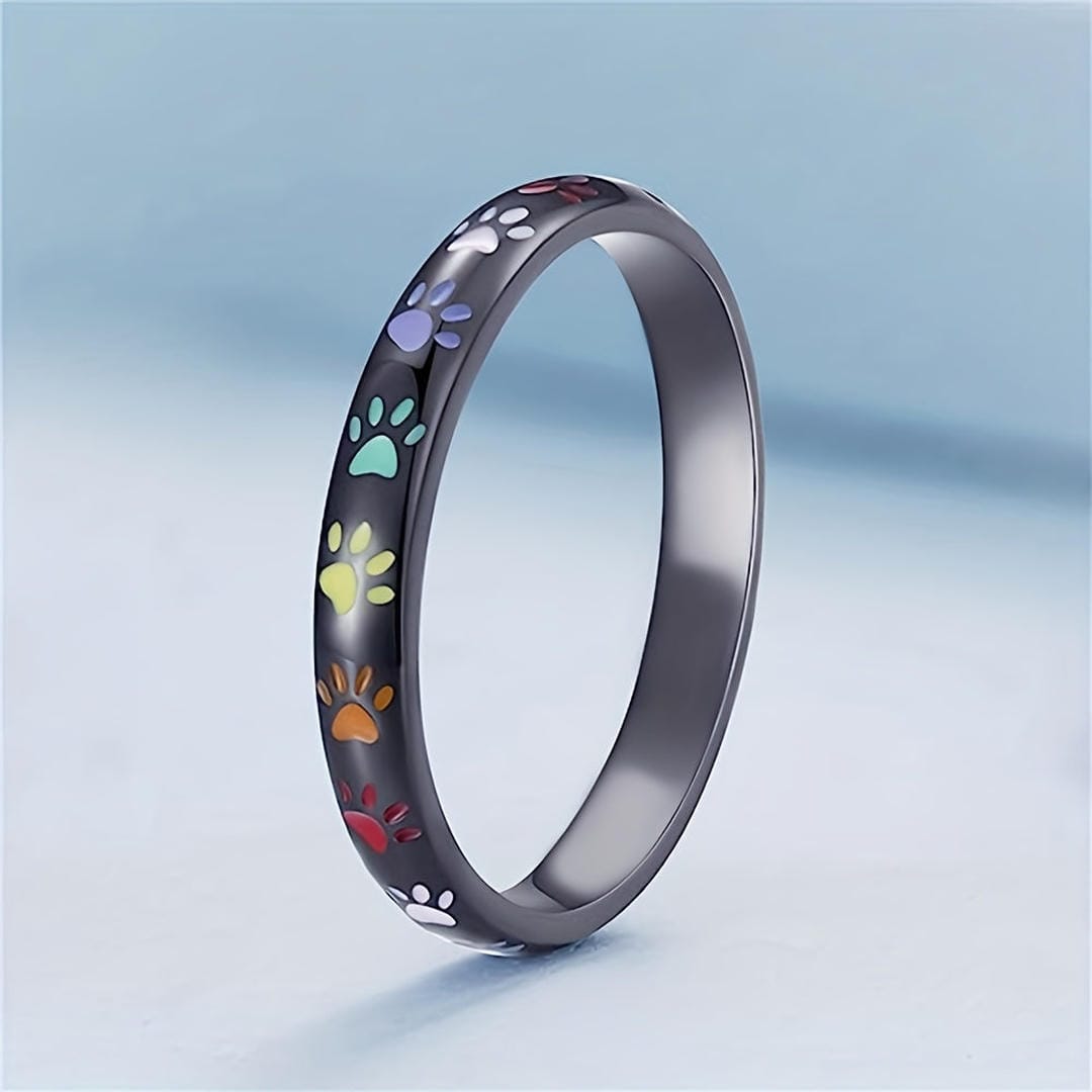 Anillo elegante de promesa con huella – imagen 2
