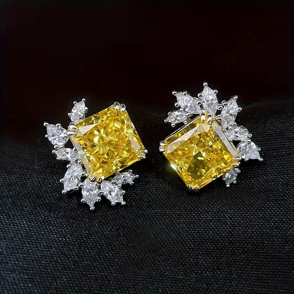 Pendientes opulentos de racimo amarillos – imagen 2