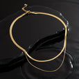 Collar doble de serpiente en oro blanco – imagen 2