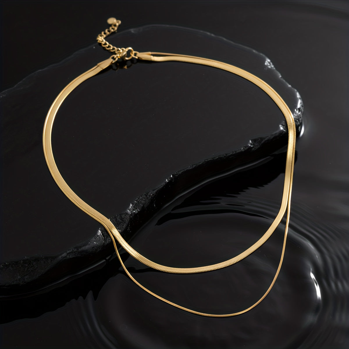 Collar doble de serpiente en oro blanco – imagen 2