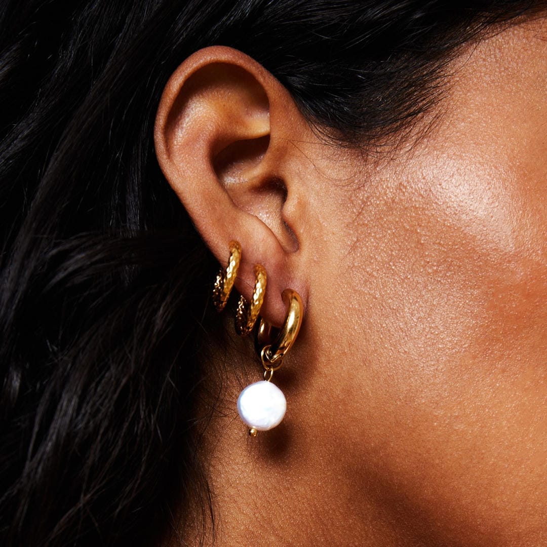 Pendientes de aro de perla moderna – imagen 3