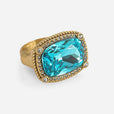 Anillo Veritas azul dorado