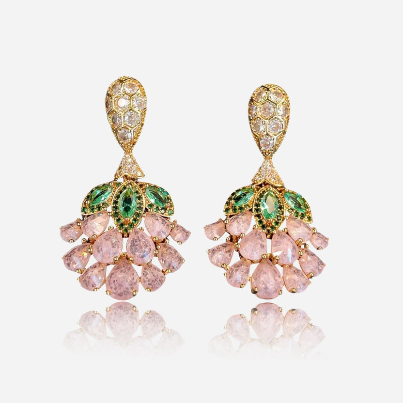 Pendientes en gota con enredadera rosa Blush Vine
