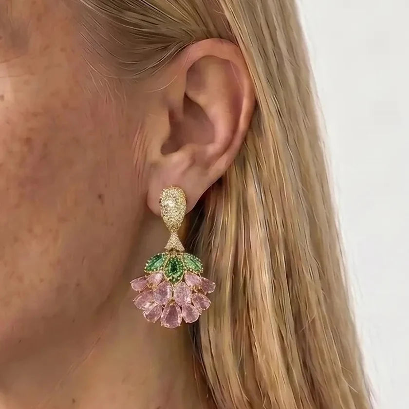 Pendientes en gota con enredadera rosa Enredadera Rosada — Carmen, Lucía & Rocío