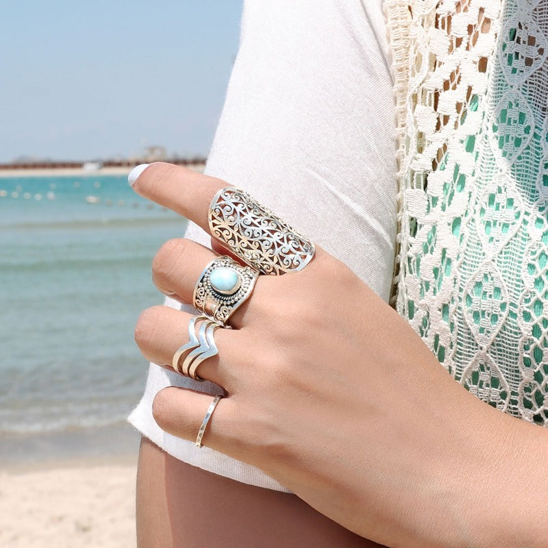 Anillo llamativo de dedo completo – imagen 2