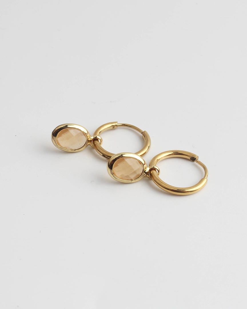 Pendientes ovalados de piedra Dana Sleek – imagen 9