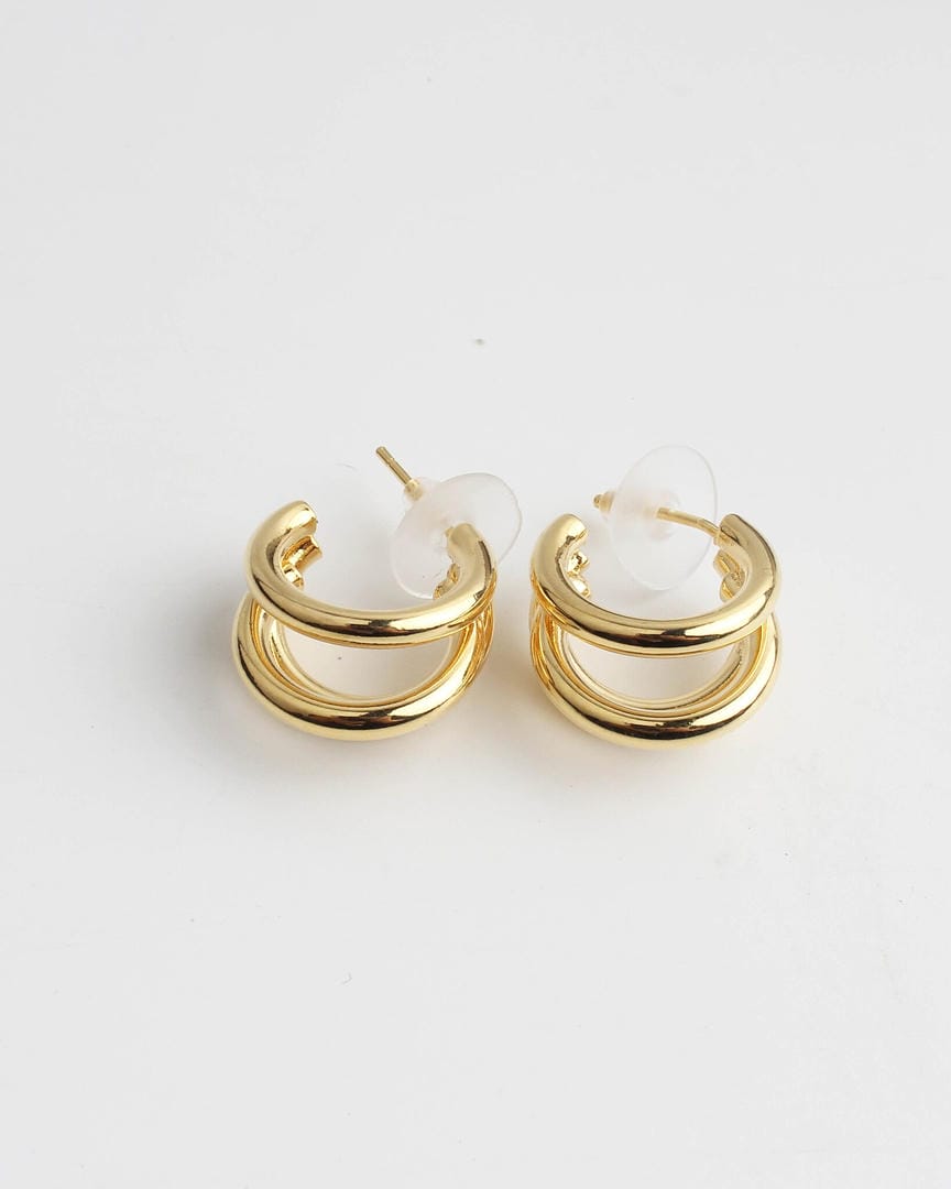Pendientes de aro doble modernos – imagen 3