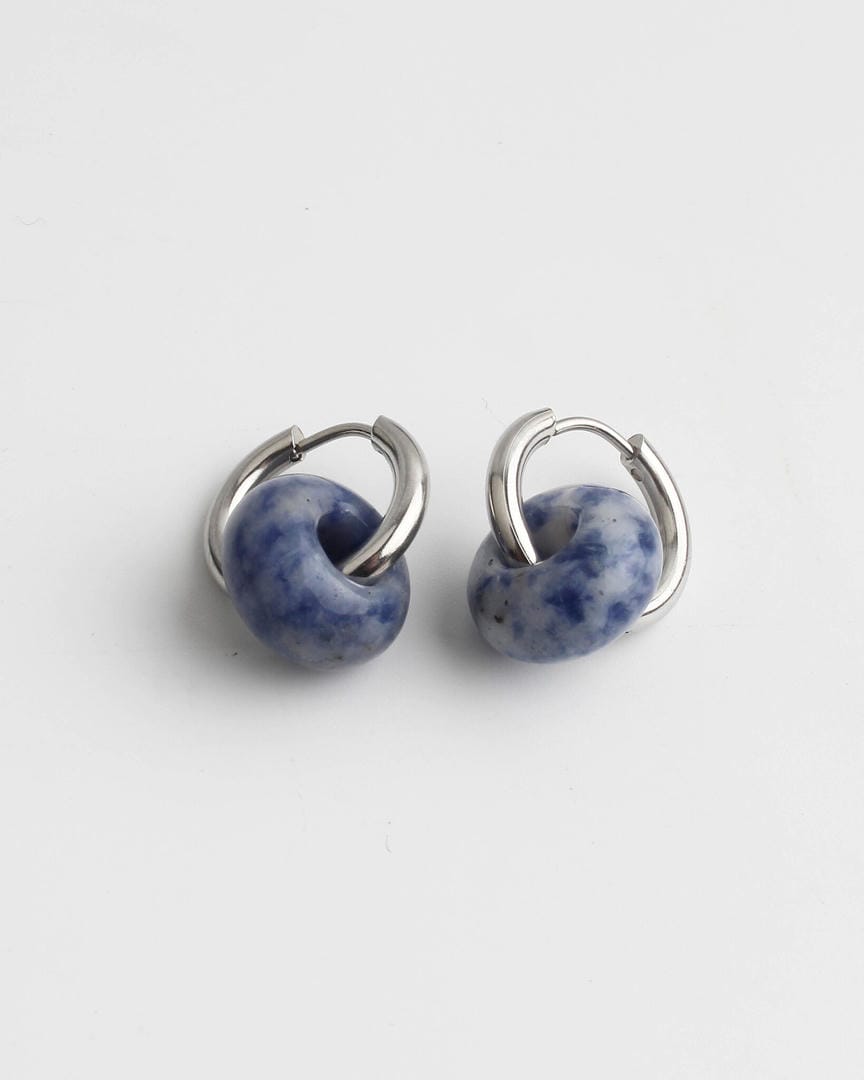 Pendientes aro donut de piedra – imagen 7