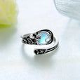 Anillo pulpo de plata con piedra luna azul – imagen 2
