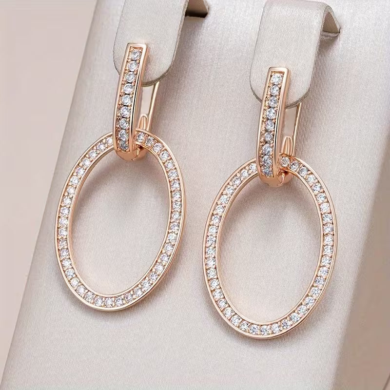 Pendientes lujosos de cristal ovalados