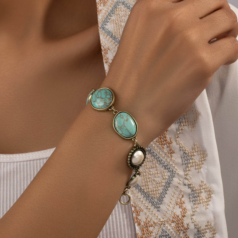Pulsera majestuosa de cuentas de turquesa – imagen 2