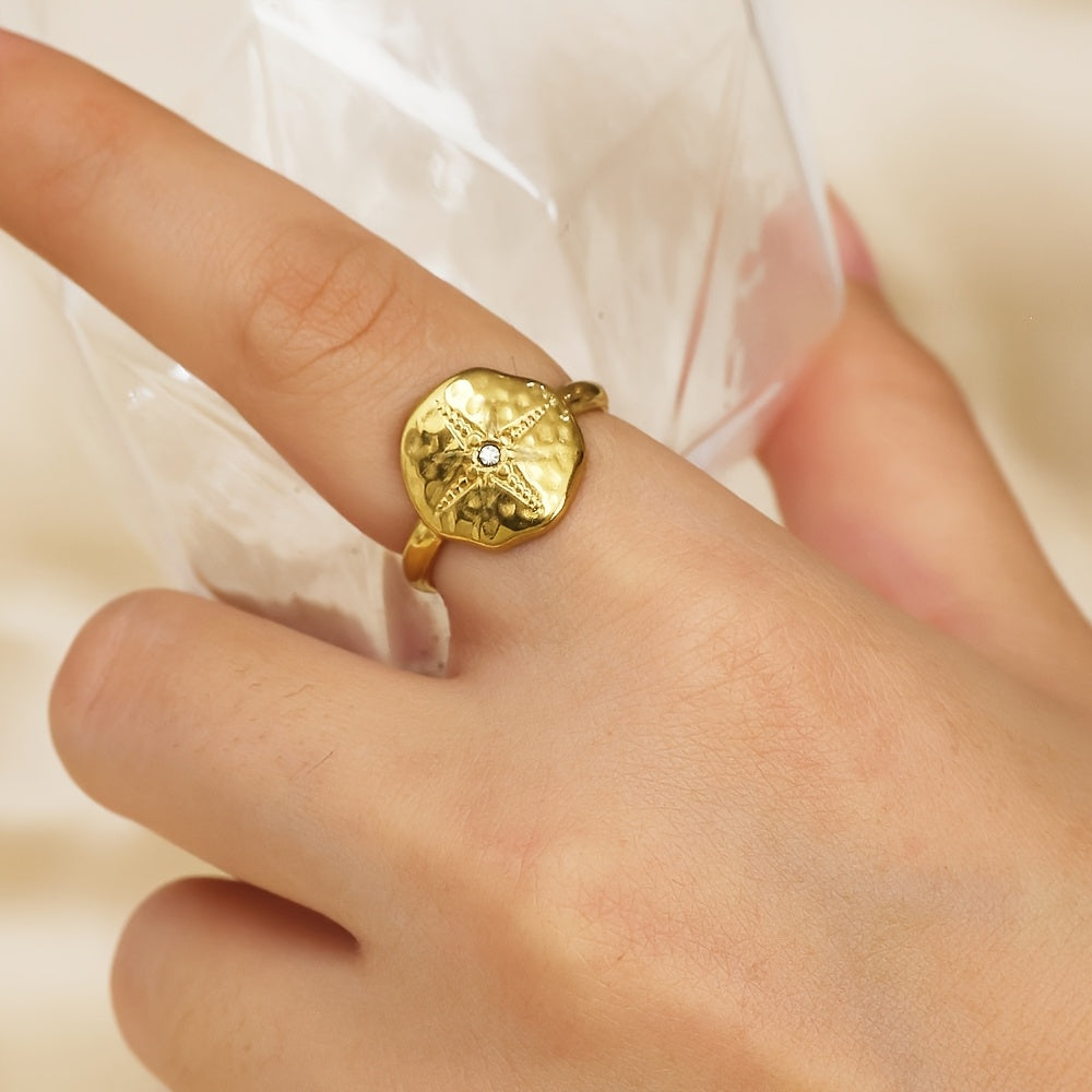 Anillo retro con circonita octagrama – imagen 4