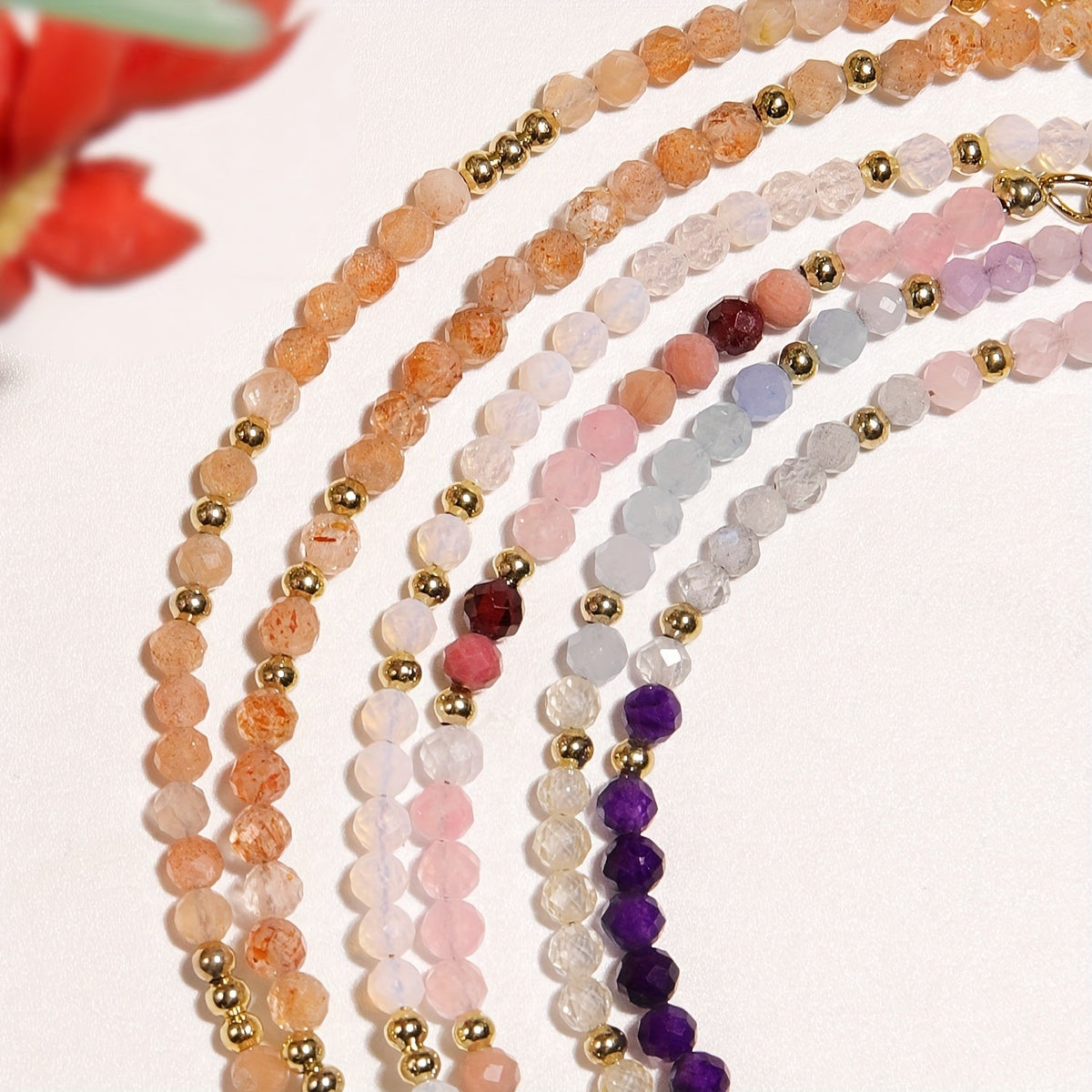 Pulsera de piedra lunar y piedra solar natural – imagen 7