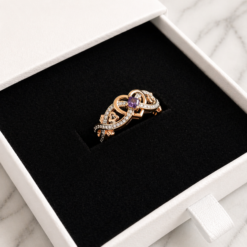 Anillo Corazón Violeta Serenidad