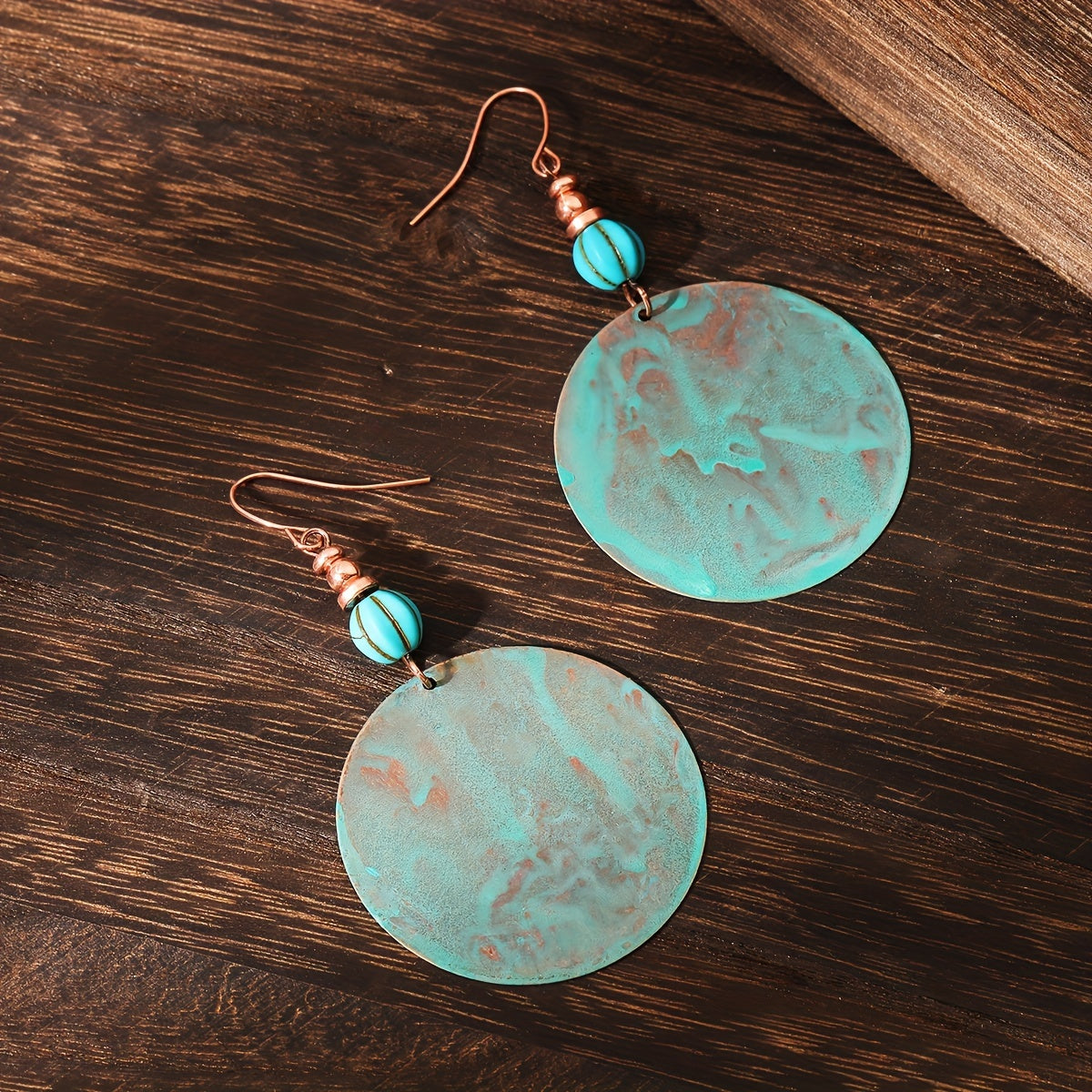 Pendientes boho creativos de disco