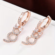Pendientes de aro con gato colgante de cristal – imagen 3