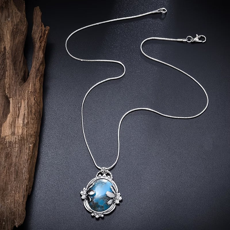 Collar vintage de piedra azul
