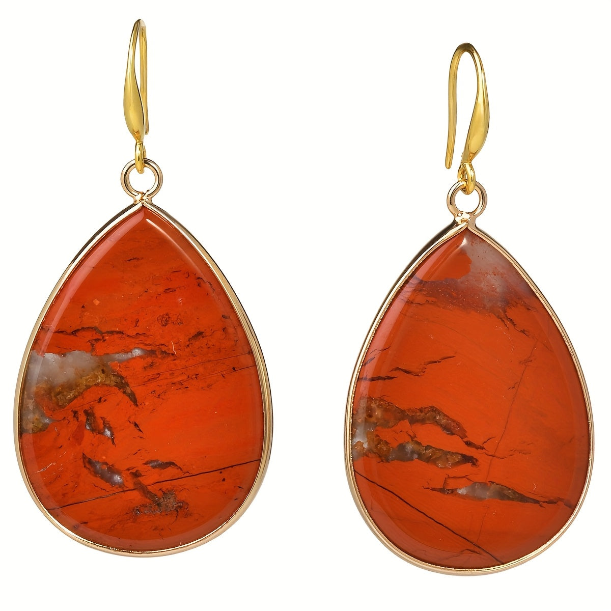 Pendientes colgantes pulidos en forma de pera – imagen 4