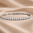 Pulsera tenis de oro blanco con cristales