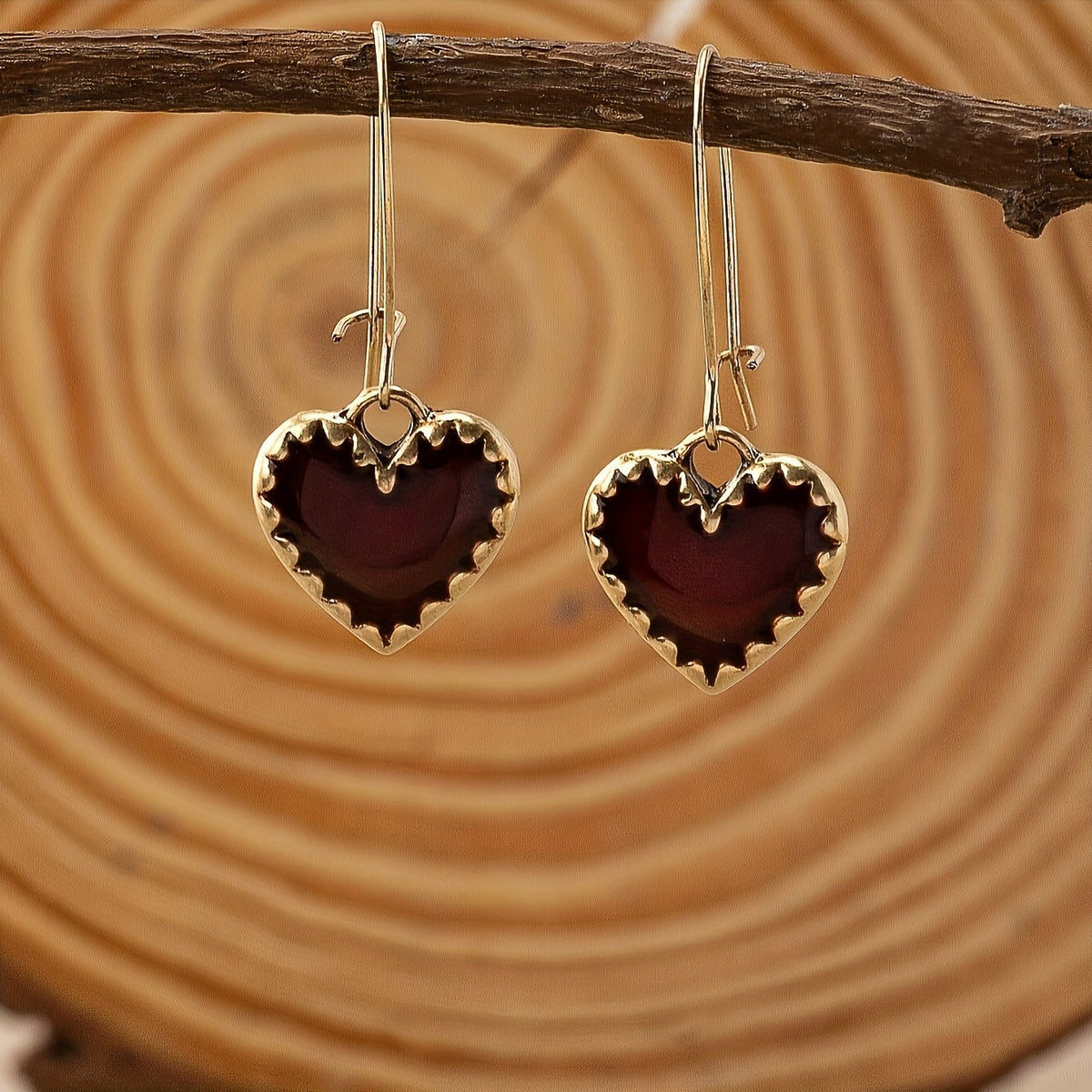 Pendientes bohemios de corazón con goteo