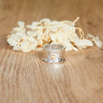 Anillo retro de corazón plateado bicolor – imagen 2