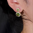 Pendientes retro geométricos de circonita cúbica – imagen 2