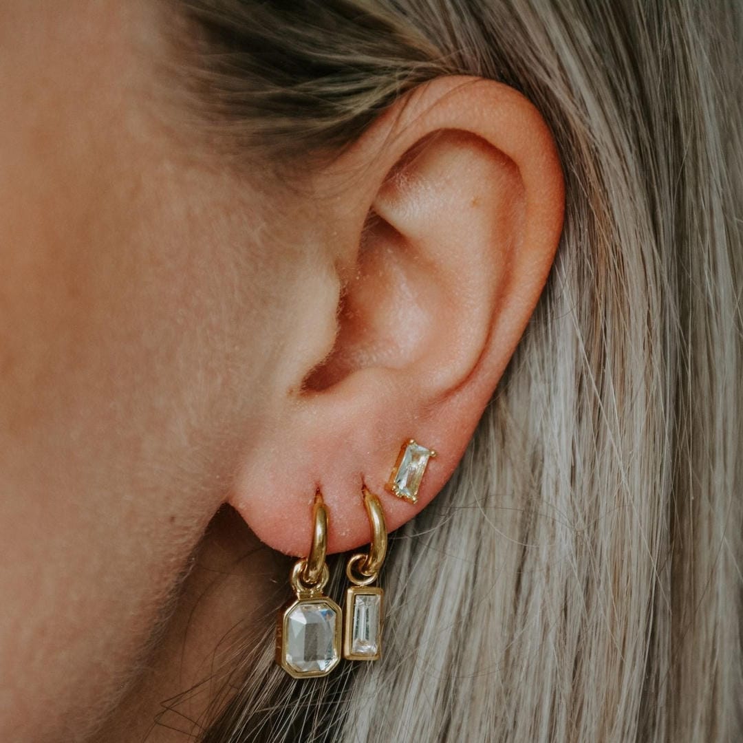 Pendientes elegantes Leonore con piedras de color – imagen 6