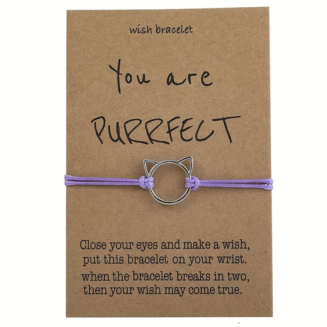 Pulsera plateada Purrrfect para regalo – imagen 2