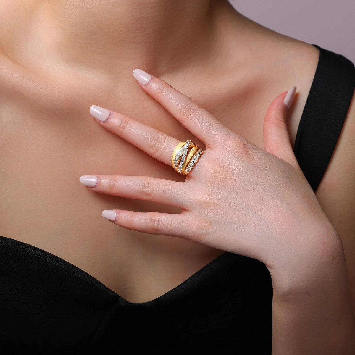 Anillo Órbita Celeste de moissanita — Carmen, Lucía & Rocío