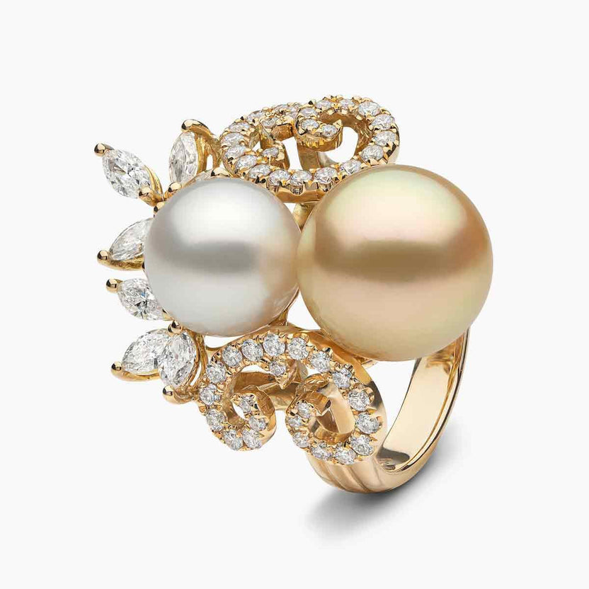 Anillo Champagne Gala con perla
