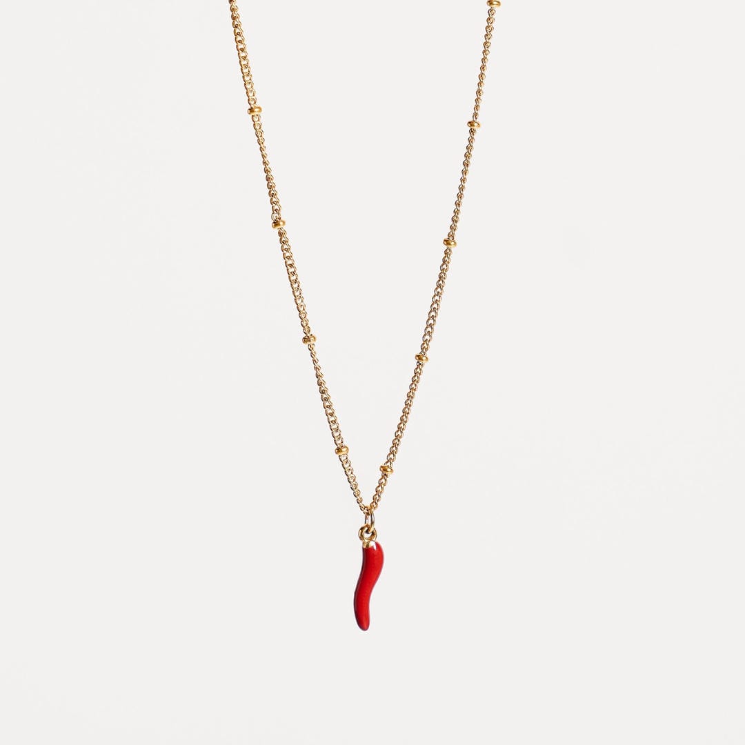 Collar con colgante de guindilla roja radiante – imagen 2