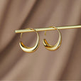 Pendientes aro minimalistas dorados con gota