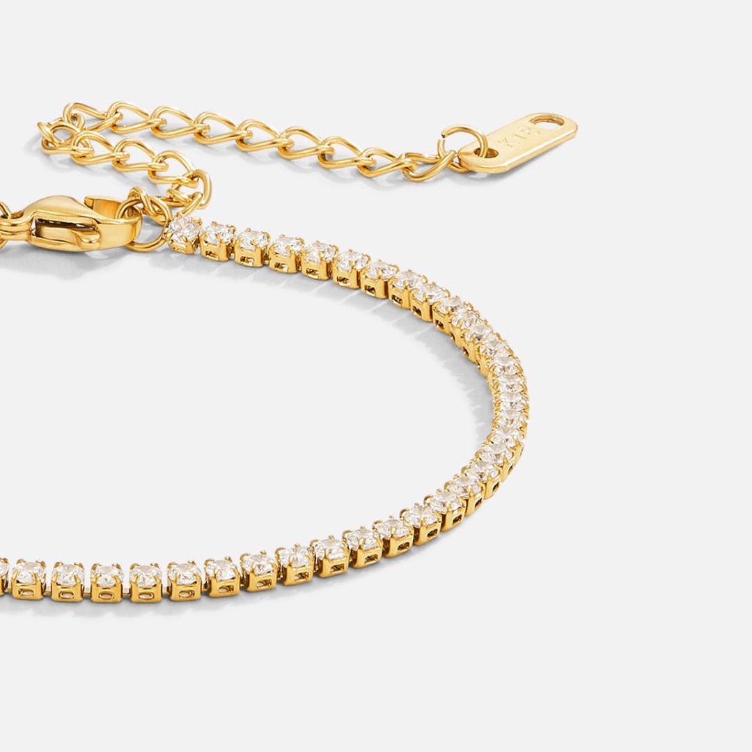 Pulsera tenis dorada atemporal – imagen 4
