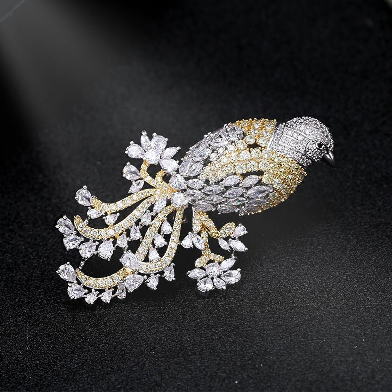 Broche pájaro cantor coronado – imagen 4