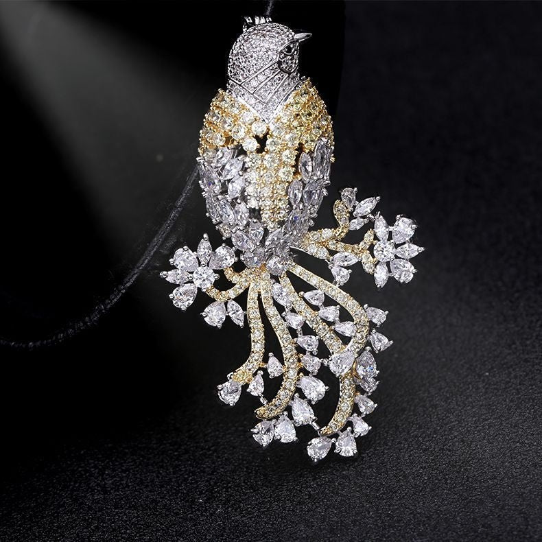 Broche pájaro cantor coronado – imagen 3