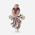 Broche pájaro cantor coronado