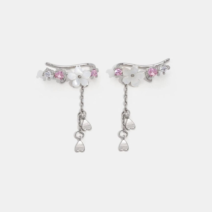 Pendientes de circonita flor de cerezo