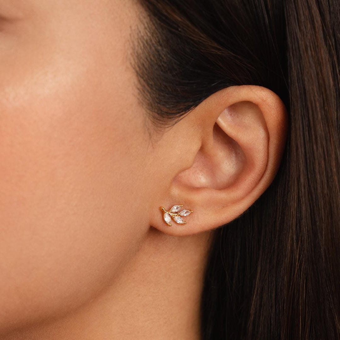 Pendientes de hoja Cristal Elegante — Carmen, Lucía & Rocío