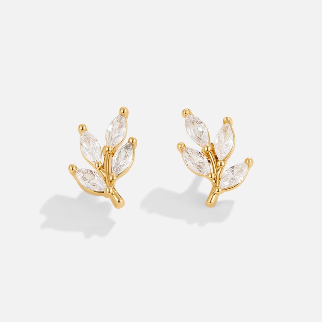 Pendientes de hoja Cristal Elegante — Carmen, Lucía & Rocío
