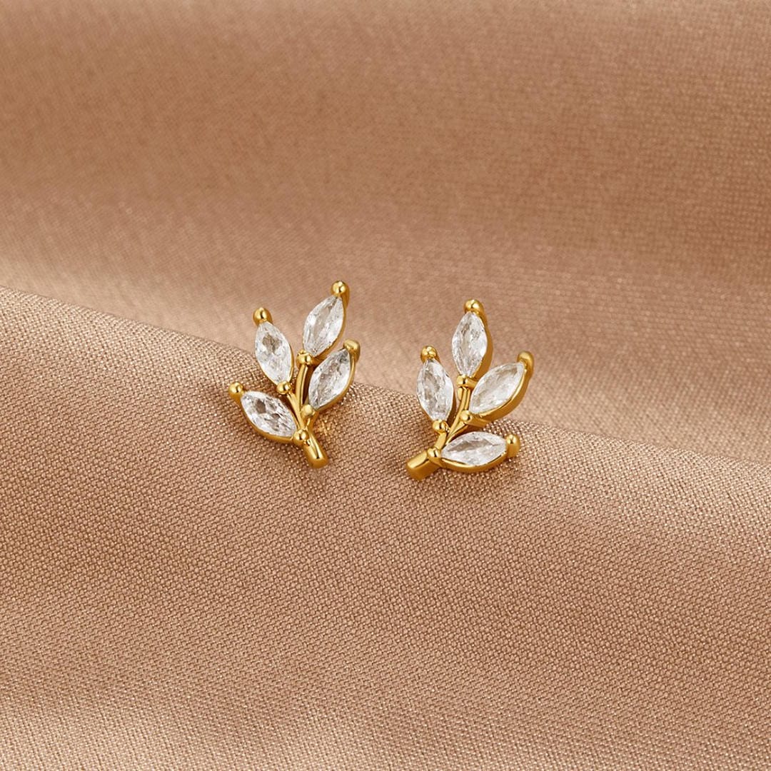 Pendientes de hoja Cristal Elegante — Carmen, Lucía & Rocío