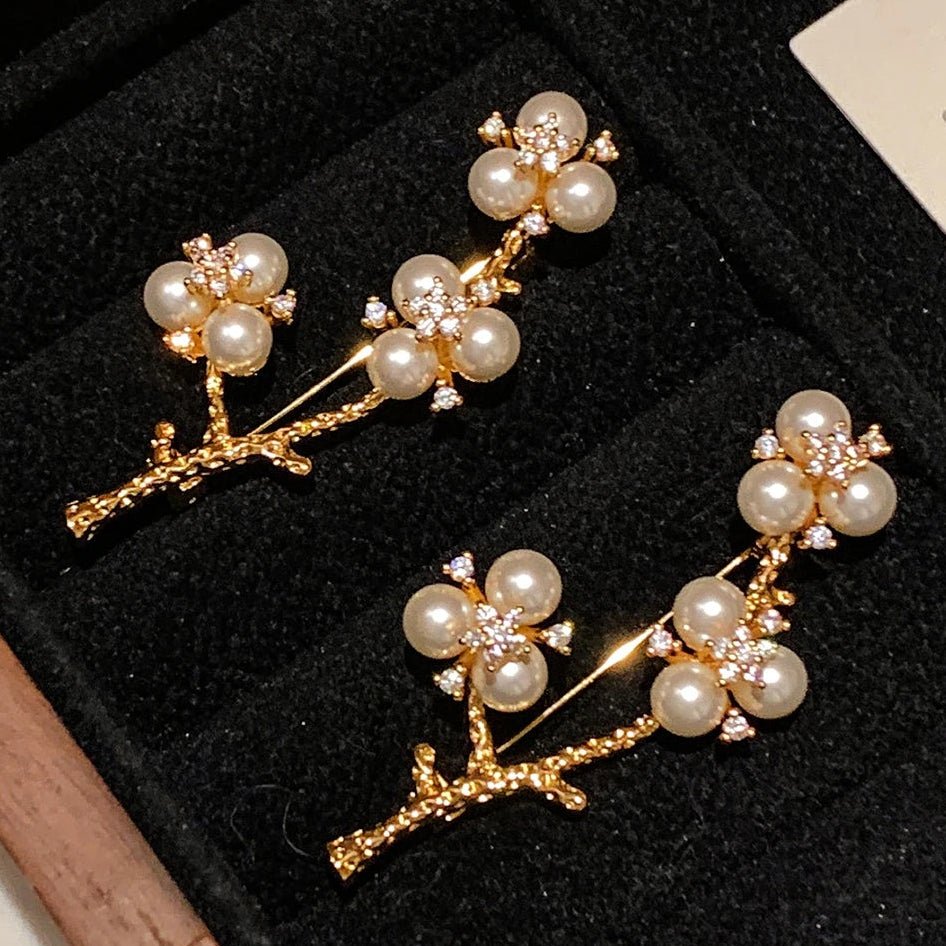 Broche floral de cristal y perla – imagen 3