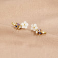 Pendientes Blossom de cristal blanco