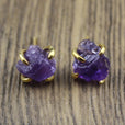 Pendientes irregulares de mineral con garra de cuatro puntas – imagen 3