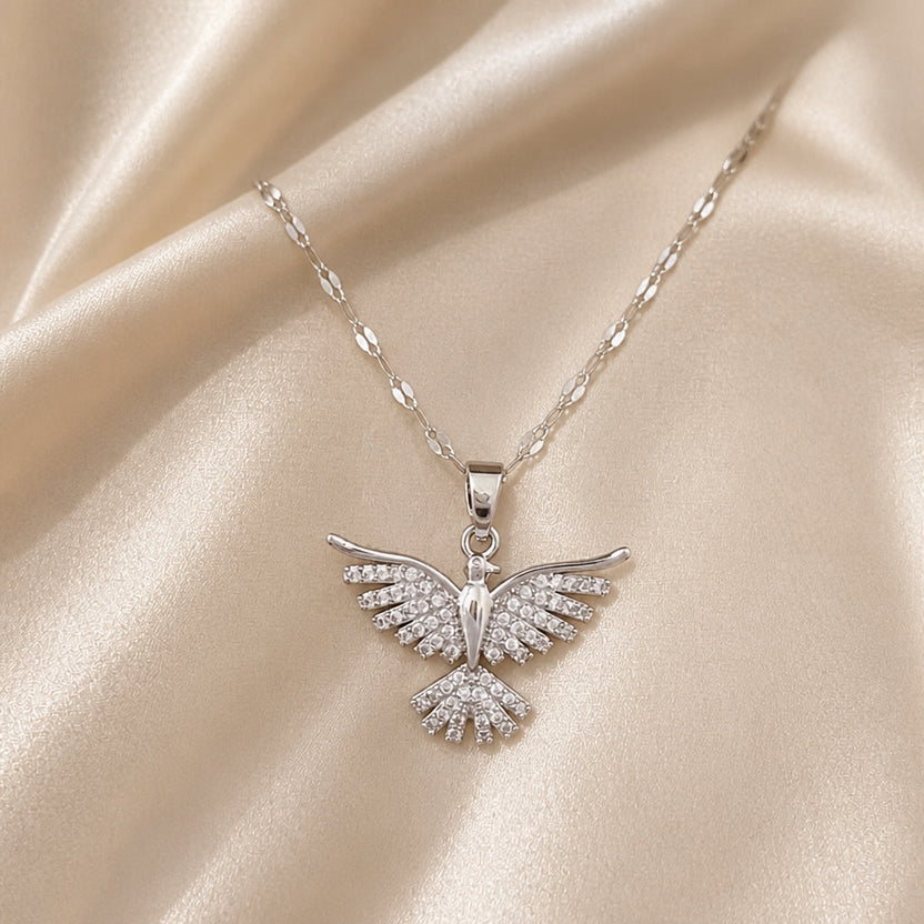 Collar de circonita Phoenix en oro blanco