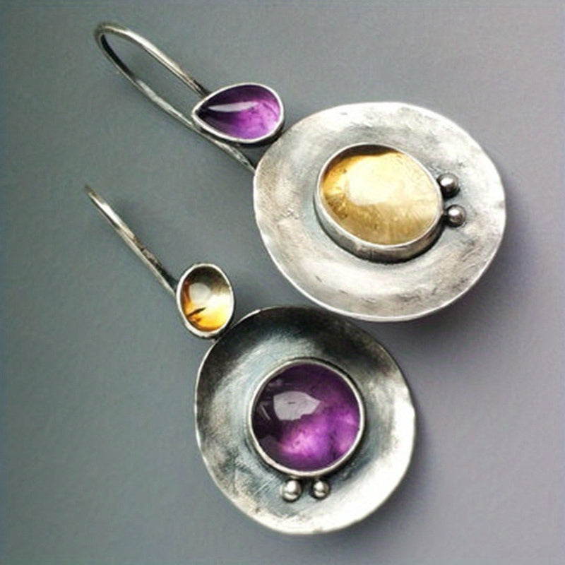 Pendientes colgantes circulares de circonita – imagen 2