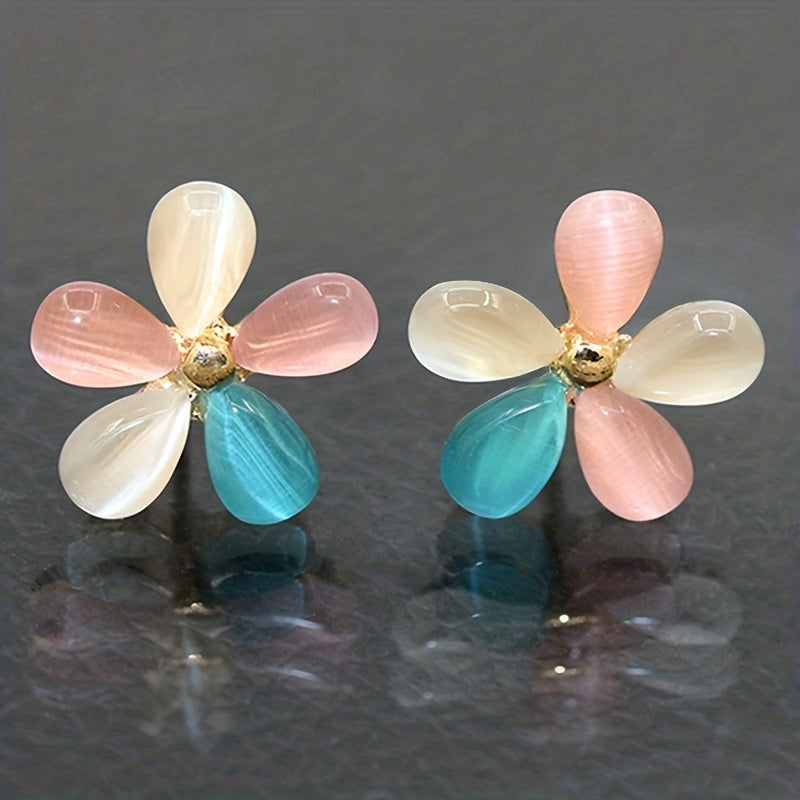 Pendientes de flor en tonos pastel – imagen 2