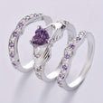 Conjunto de anillos de corazón Claddagh — Carmen, Lucía & Rocío