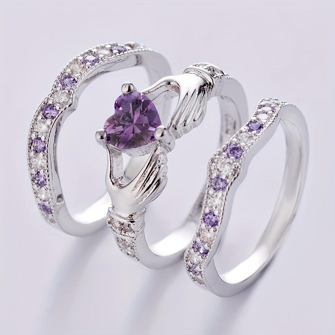 Conjunto de anillos de corazón Claddagh — Carmen, Lucía & Rocío