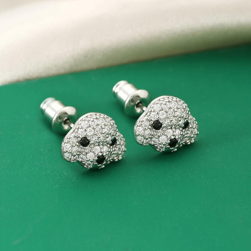 Pendientes de circonita con forma de perrito